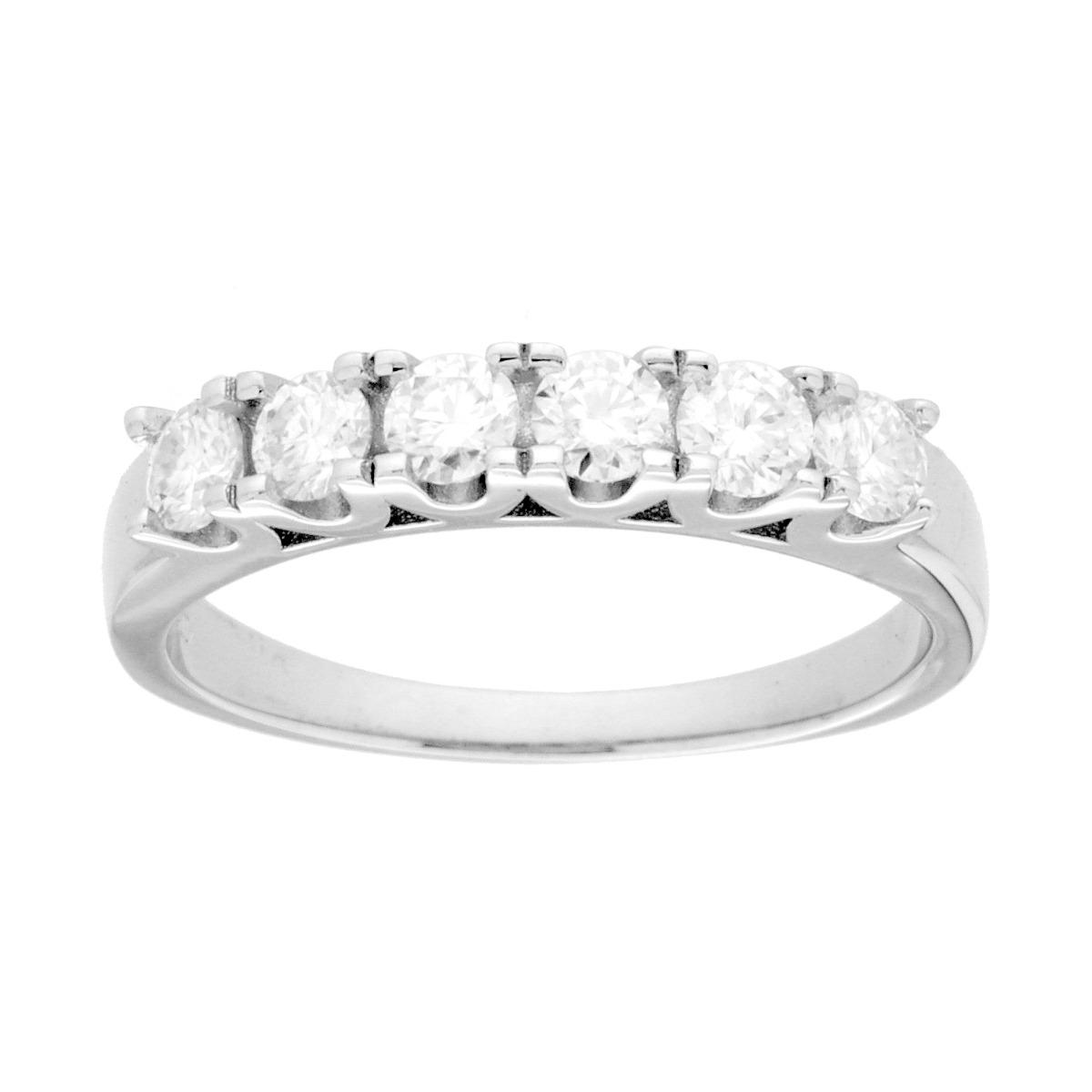 Anello Veretta con MOISSANITE Bianco mm 3 in ARGENTO 925 Galvanica Rodio