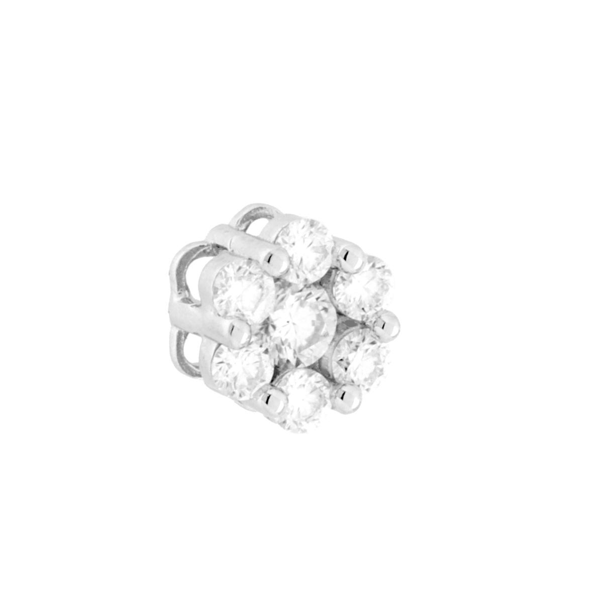 Ciondolo Punto Luce Fiore con MOISSANITE Bianco in ARGENTO 925 Galvanica Rodio