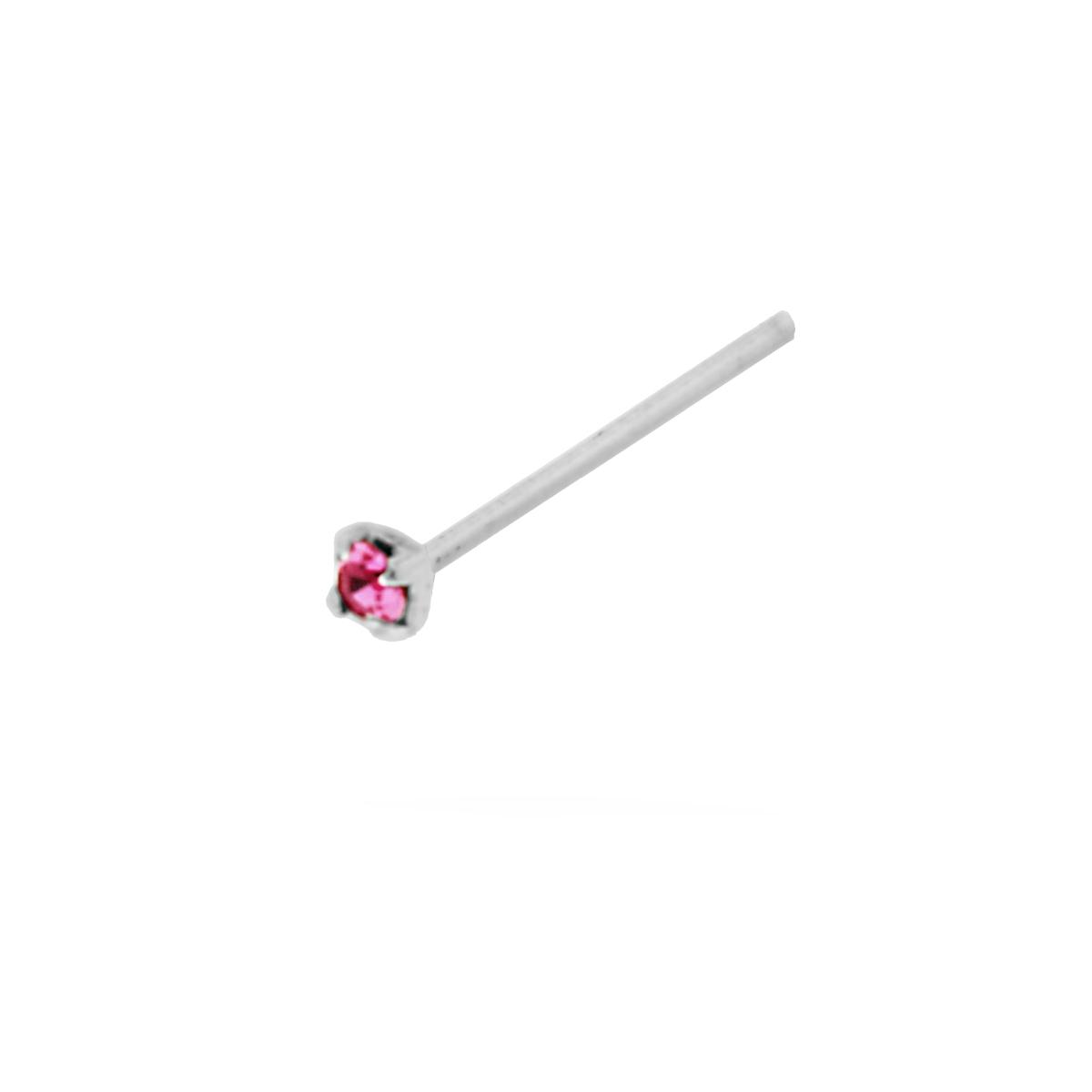 Piercing Naso Chiodino a Griffe con Cubic Zirconia Multicolor 1.5 mm in ARGENTO 925