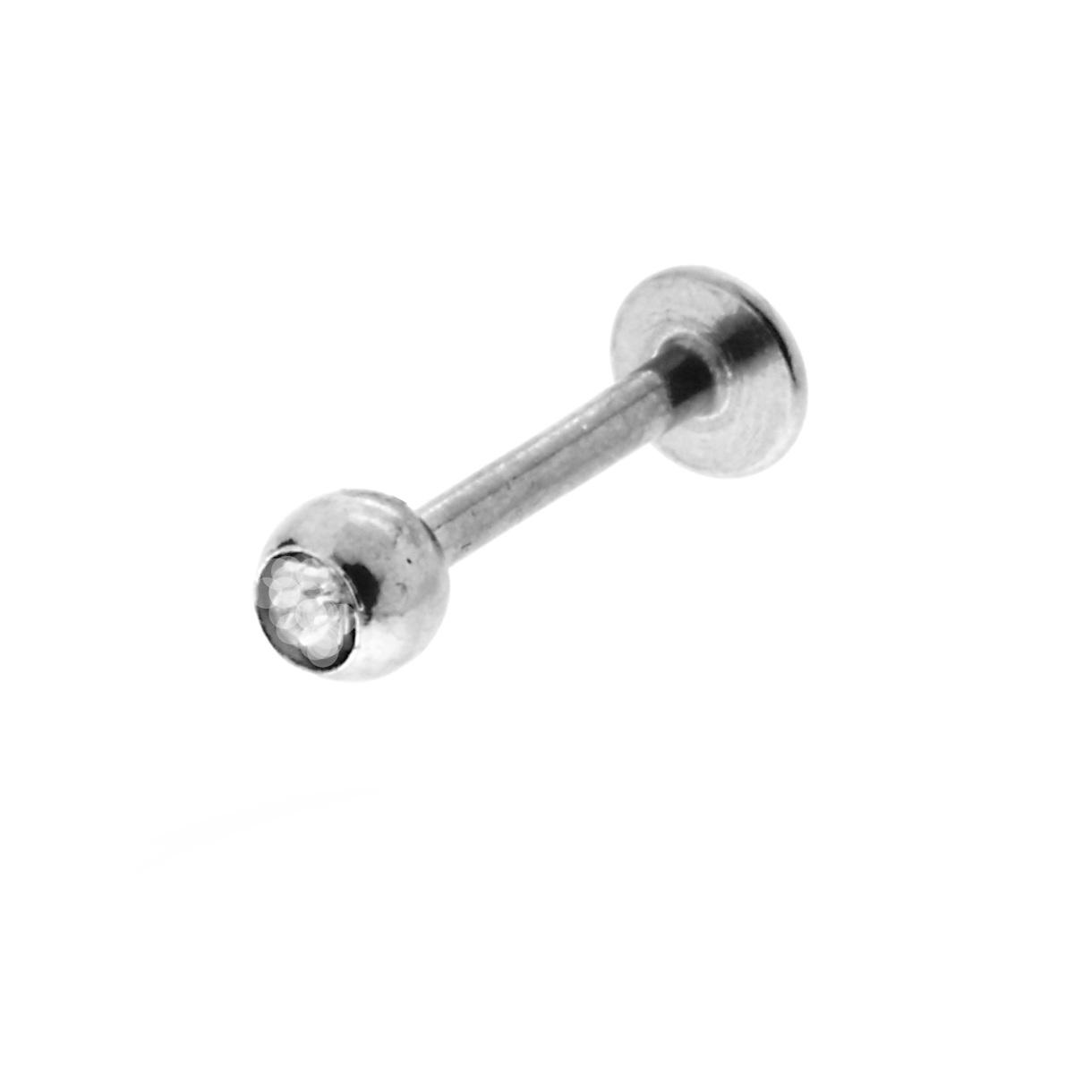 Body Piercing Labret mm 12 con Pallina mm 3 e Crystal Multicolor in ACCIAIO Chirurgico