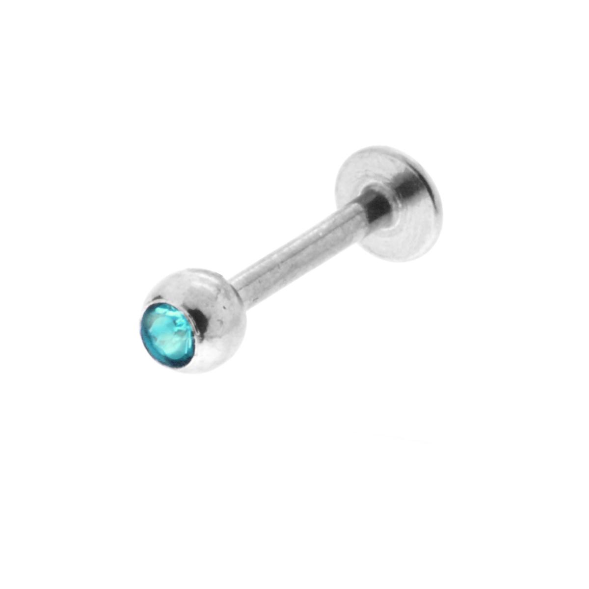 Body Piercing Labret mm 12 con Pallina mm 3 e Crystal Multicolor in ACCIAIO Chirurgico
