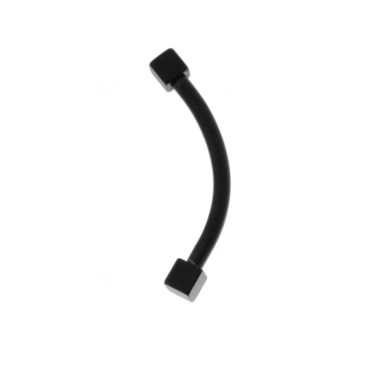 Body Piercing Banana Nero mm 17.5 con Cubetti mm 2 in ACCIAIO Chirurgico
