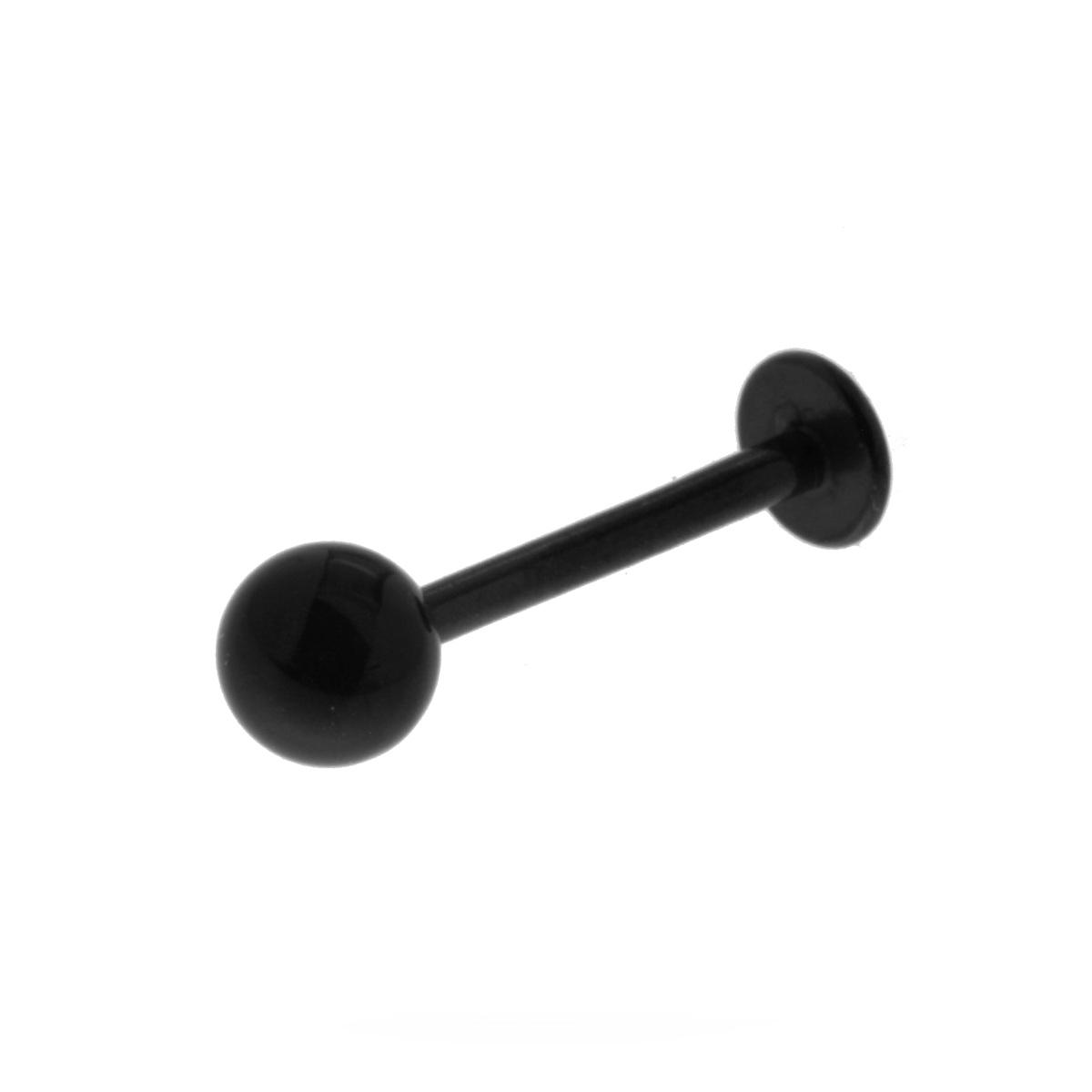 Body Piercing Labret Nero mm 14 con Pallina mm 4 in ACCIAIO Chirurgico