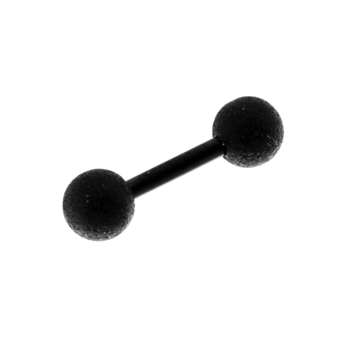 Body Piercing Barbell Nero e Argento mm 13.5 con Pallina mm 4 in ACCIAIO Chirurgico