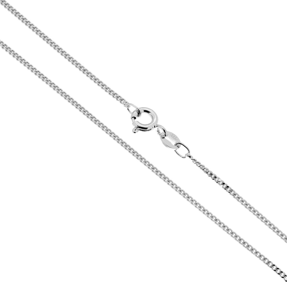 Catena Grumetta Diamantata 040 sezione mm 1.4 lunghezza cm 40 in ARGENTO 925 Galvanica Rodio