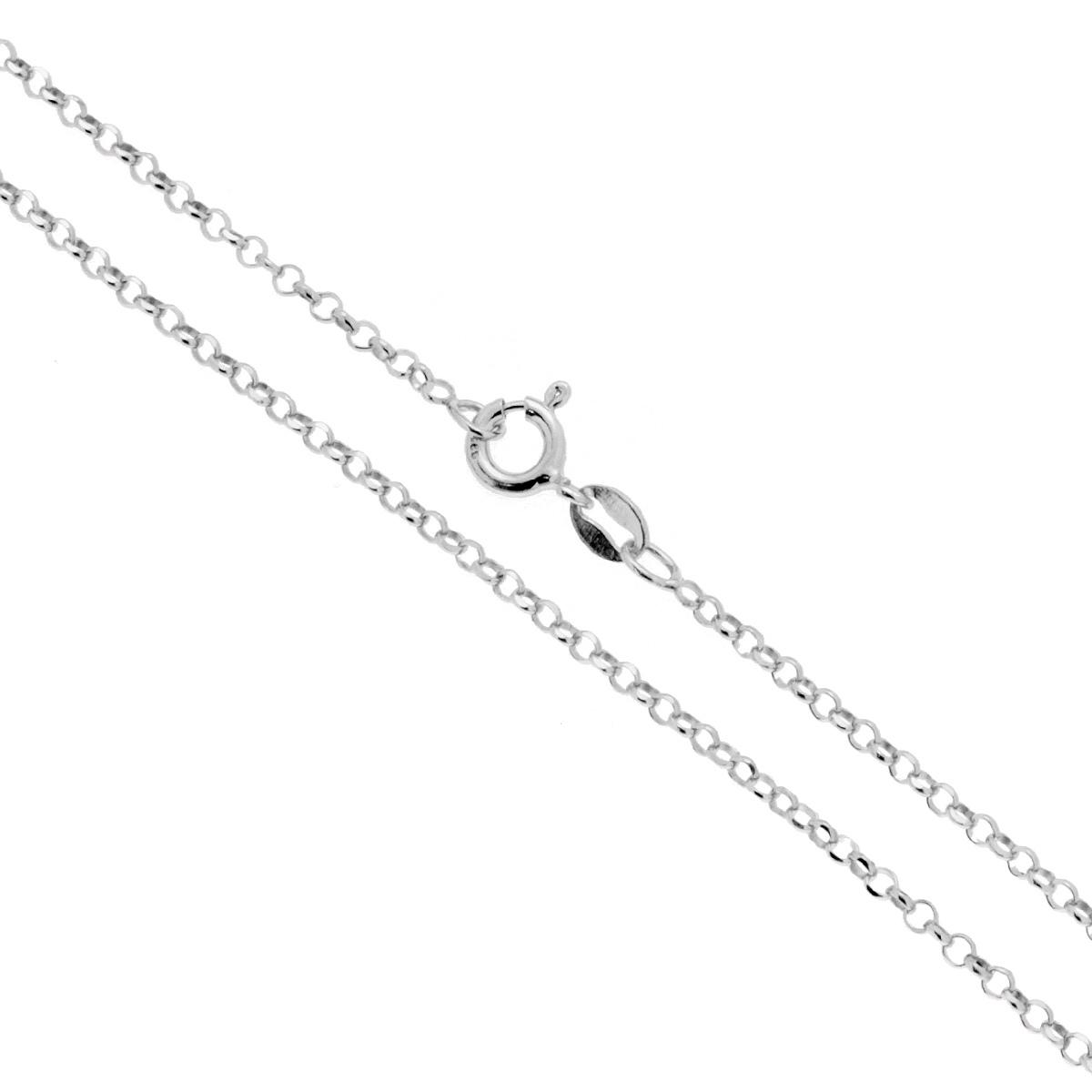 Catena Rolo Diamantata 027 sezione mm 2.1 lunghezza cm 60 in ARGENTO 925 Galvanica Rodio