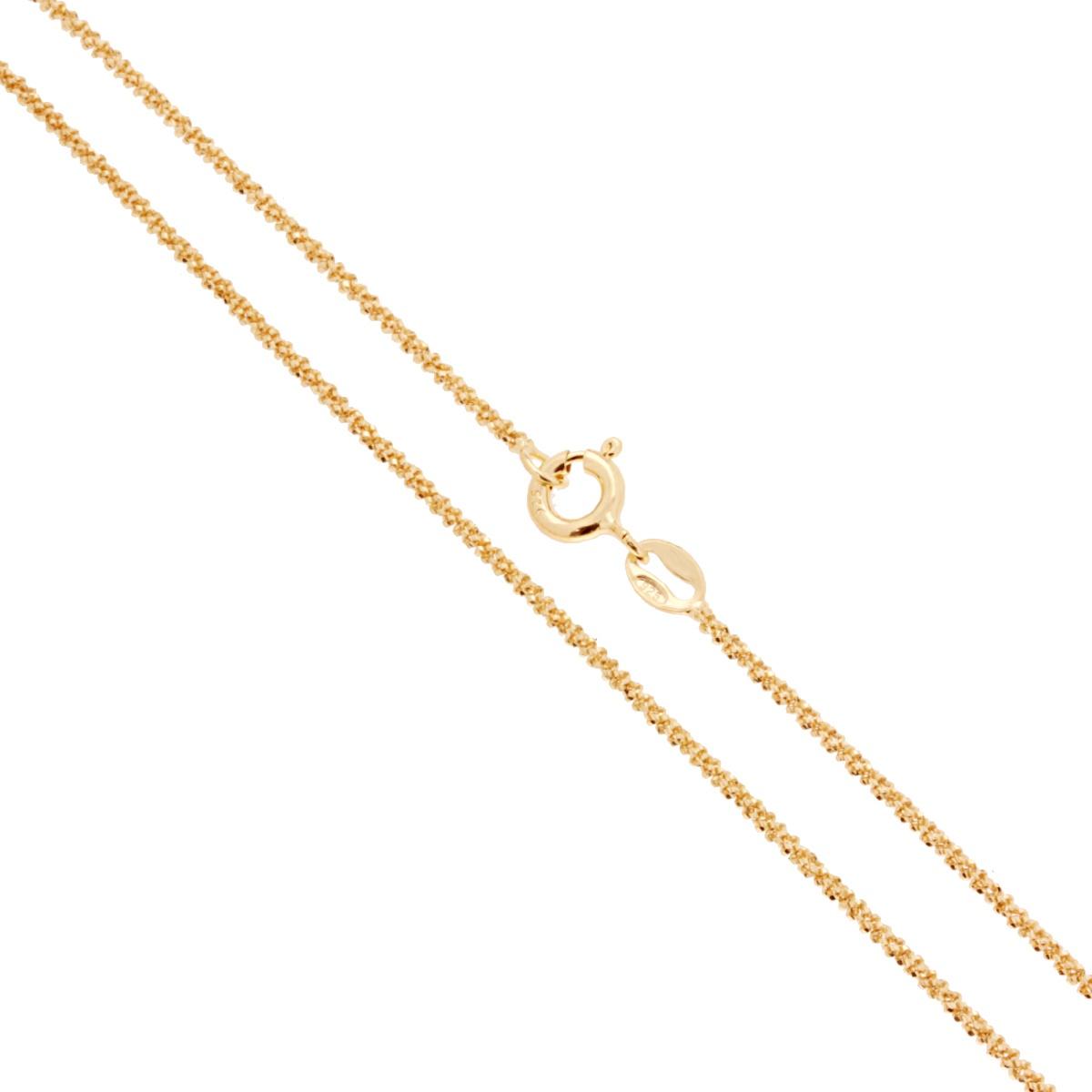 Catena Disco Diamantata 025 sezione mm 1.5 lunghezza cm 45 in ARGENTO 925 Galvanica Oro