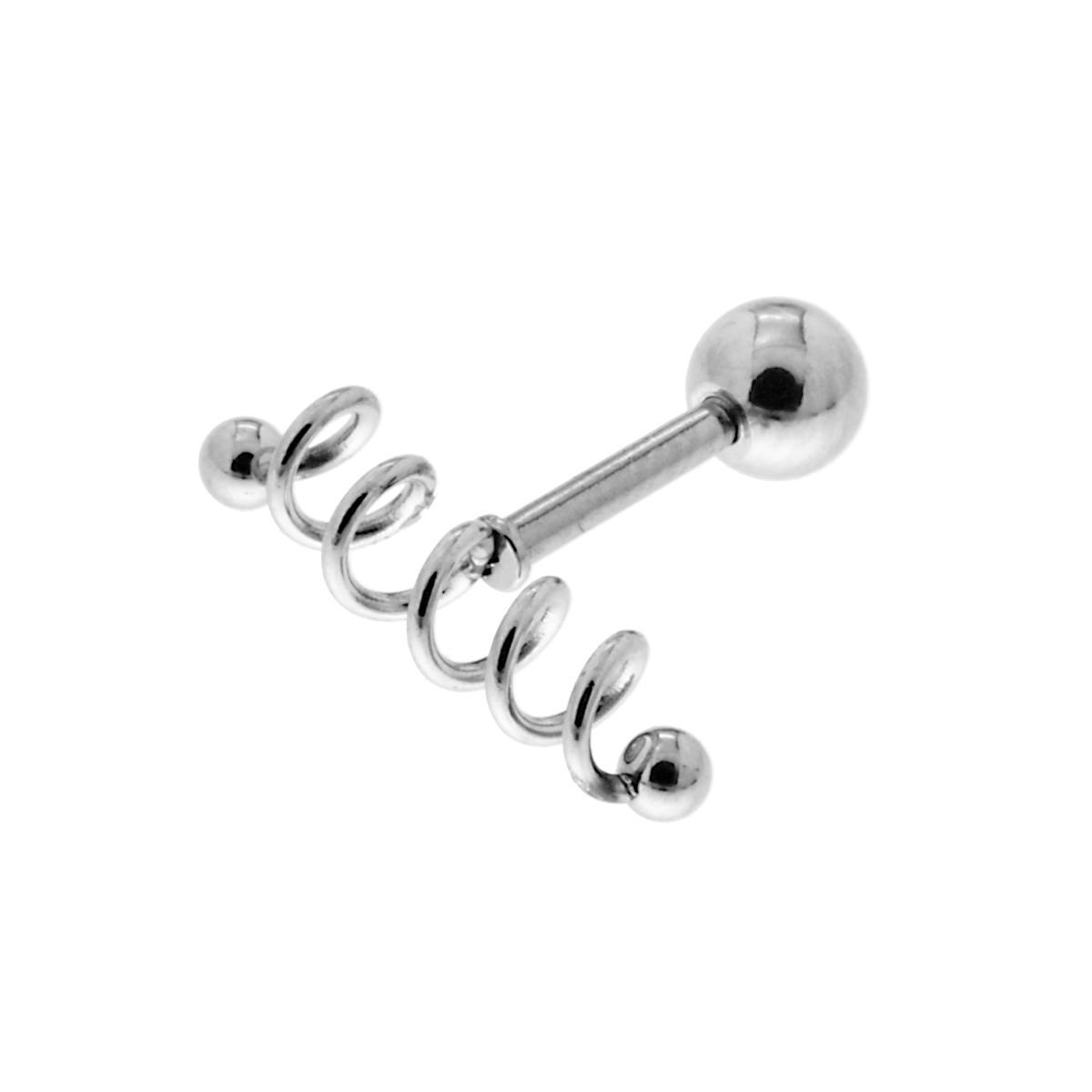 Body Piercing Barbell mm 13 x 14 con Molla e Pallina mm 4 in ACCIAIO Chirurgico