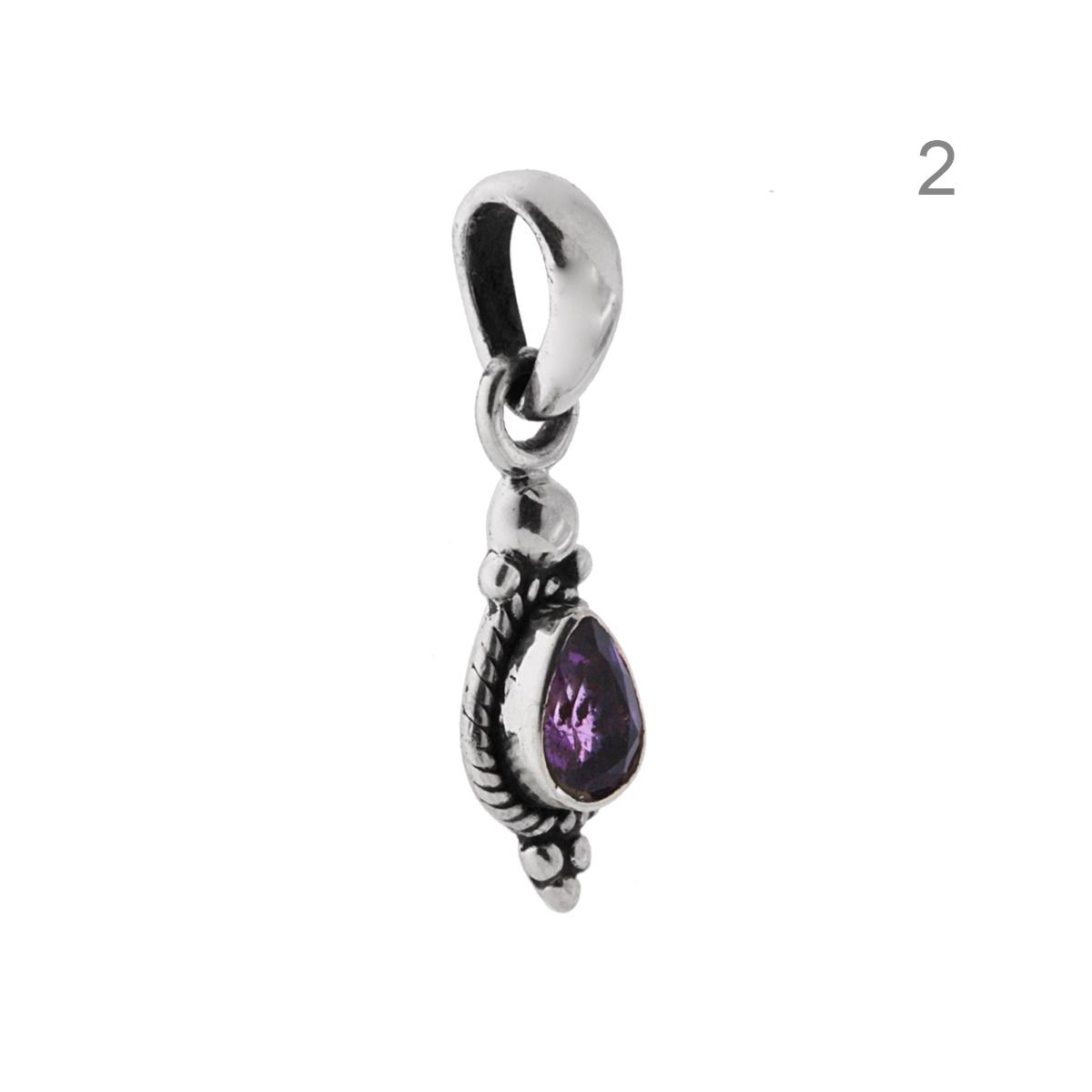 Ciondolo Etnico Goccia e Pietre Naturali in ARGENTO 925