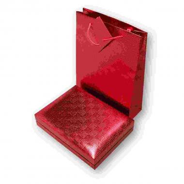 Astuccio Gioielli per Collana cm 13 x 18 colore Rosso Metallizzato con Shopper inclusa
