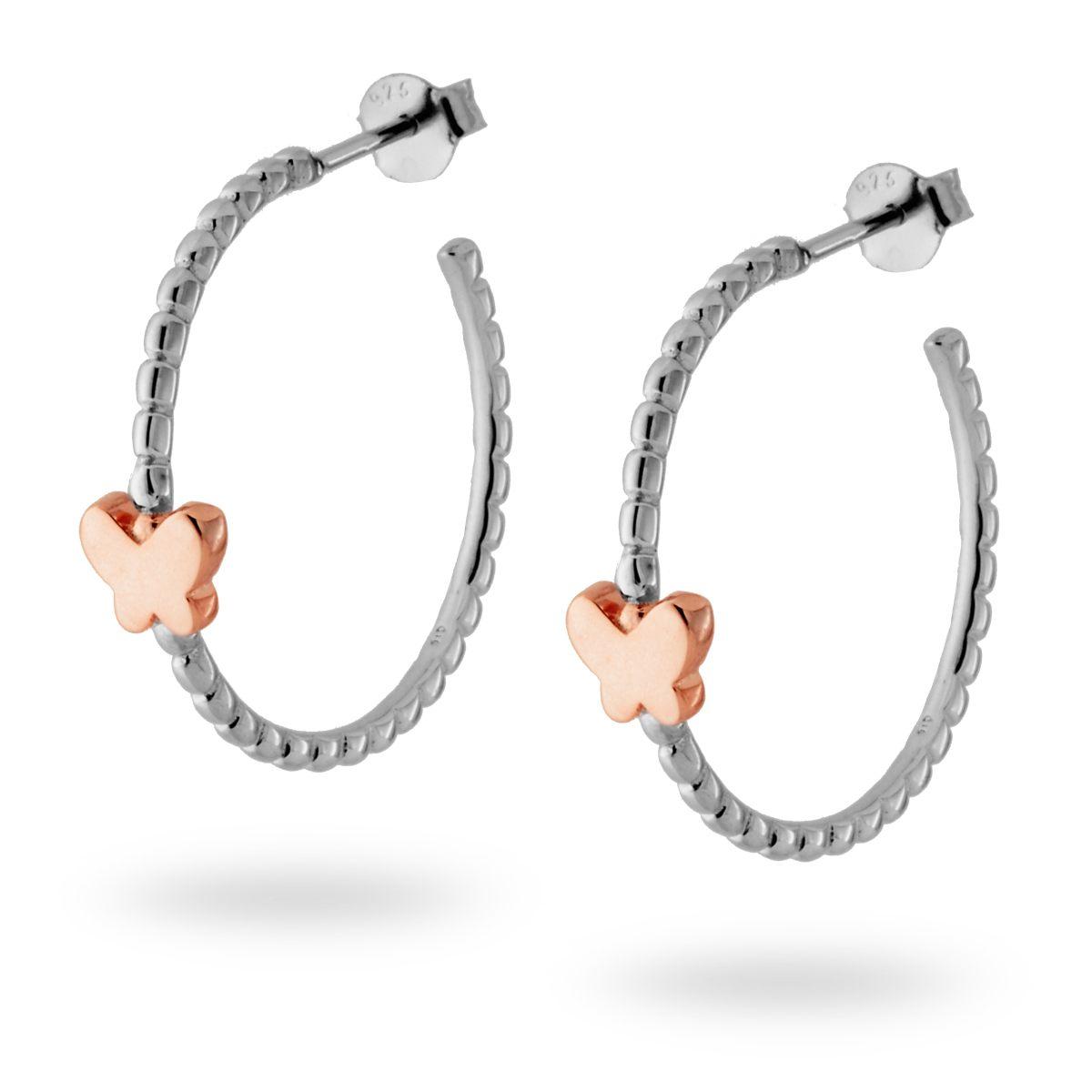 ORECCHINI FARFALLA ARGENTO STERLING 925 STAMPATI SCHIENALI ROTOLI - Foto 3