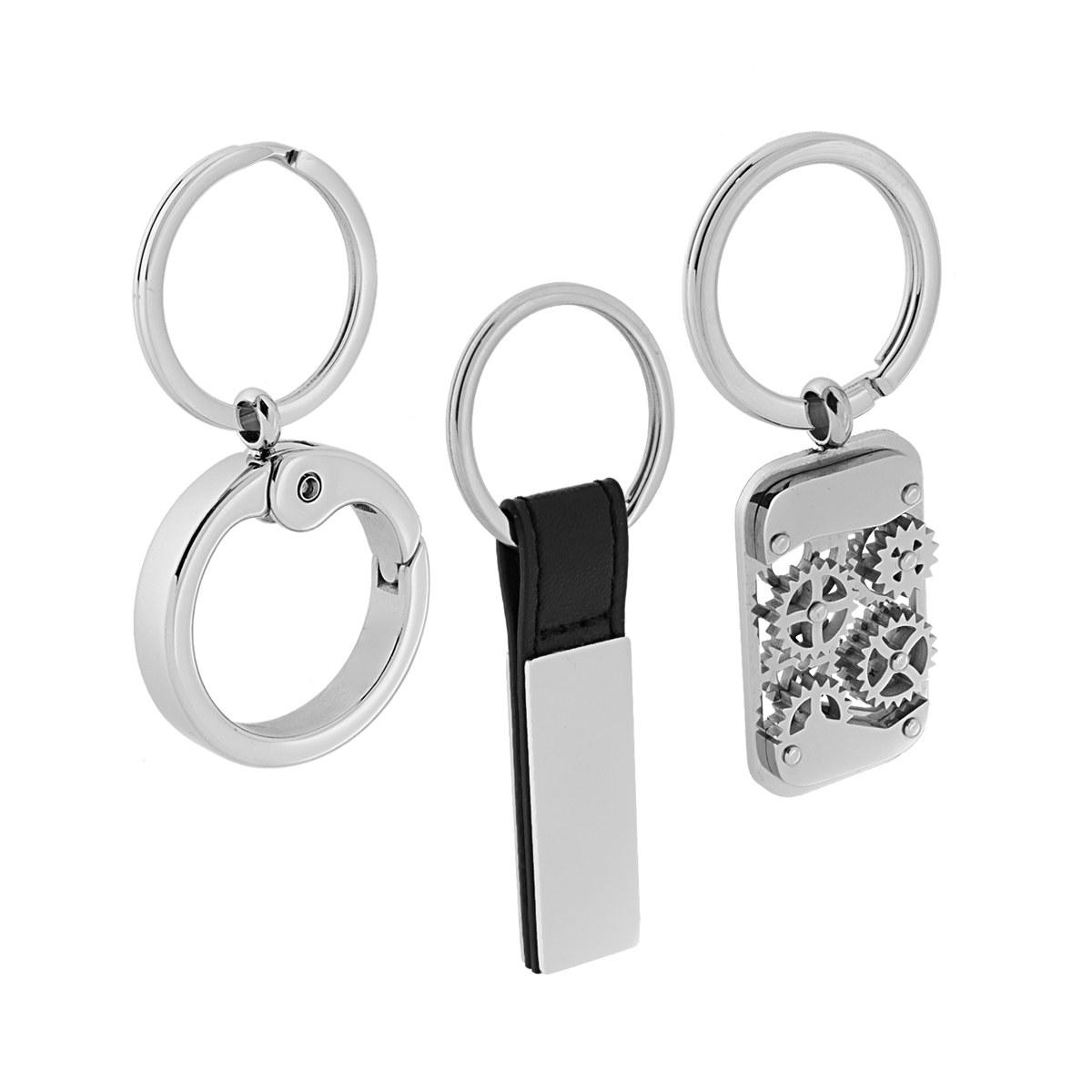 Portachiavi Uomo Donna ad anello e Moschettone in ACCIAIO