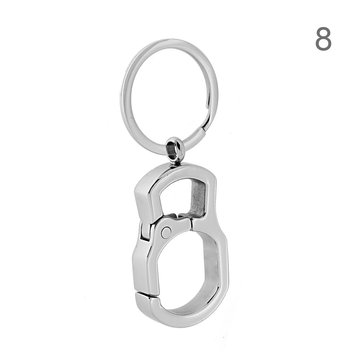 Portachiavi Uomo Donna ad anello e Moschettone in ACCIAIO