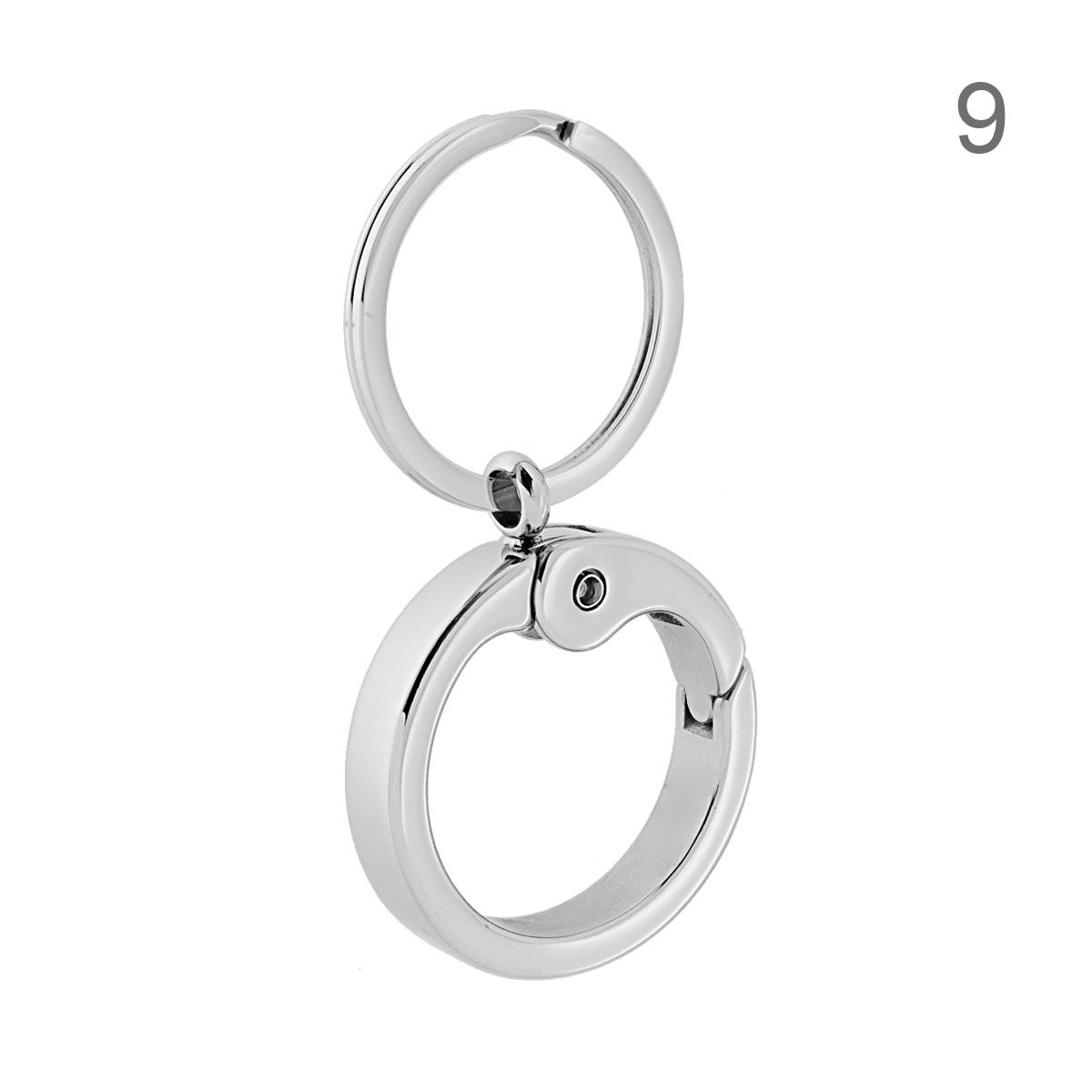 Portachiavi Uomo Donna ad anello e Moschettone in ACCIAIO