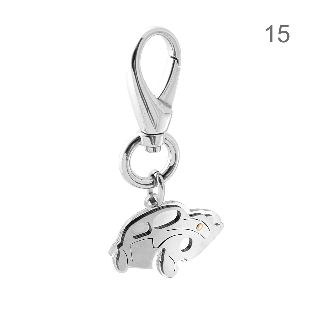 Portachiavi Uomo Donna ad anello e Moschettone in ACCIAIO