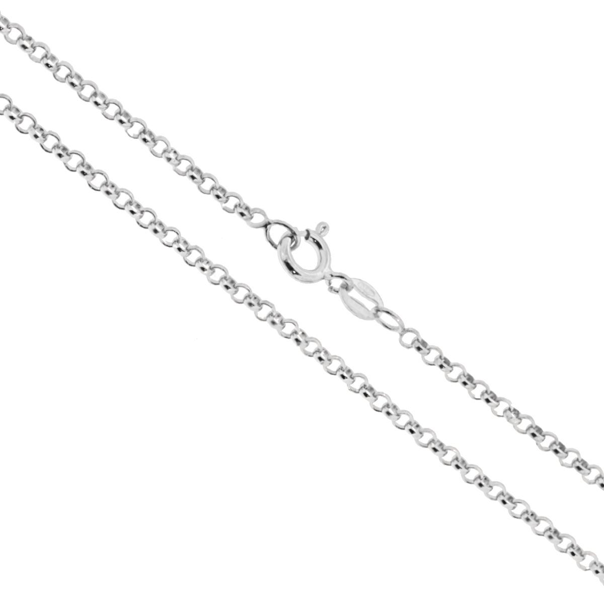 Catena Rolo 035 sezione mm 2.3 lunghezza cm 90 in ARGENTO 925 Galvanica Rodio